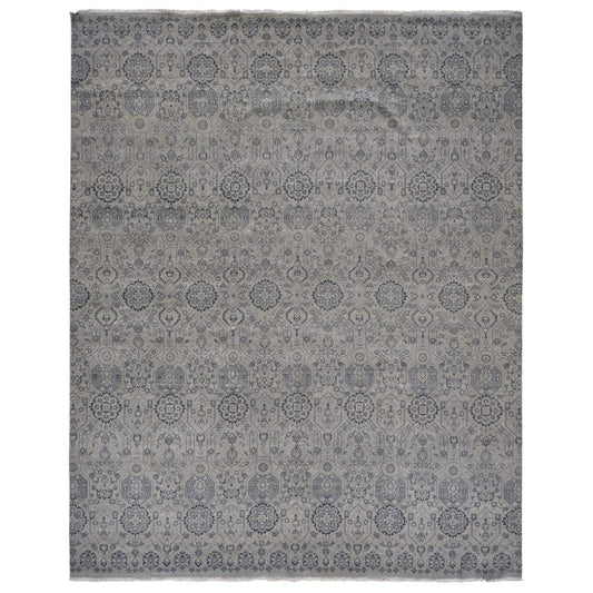 Transitional Wool Hand Knotted Rug Grey No Border 11.10X14.9 -O078007