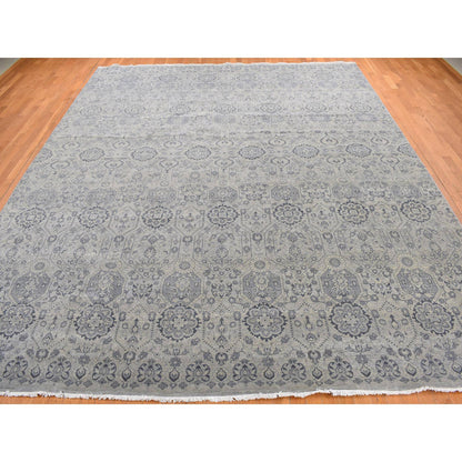 Transitional Wool Hand Knotted Rug Grey No Border 11.10X14.9 -O078007