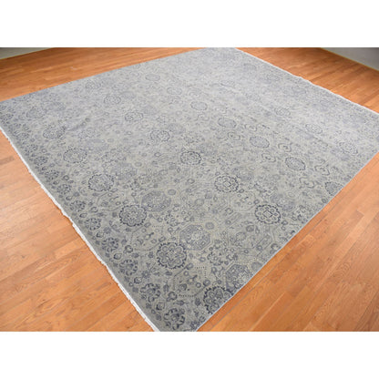 Transitional Wool Hand Knotted Rug Grey No Border 11.10X14.9 -O078007