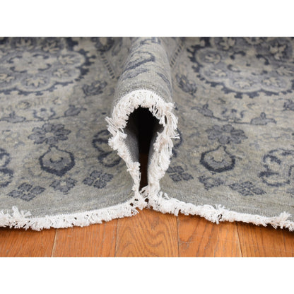 Transitional Wool Hand Knotted Rug Grey No Border 11.10X14.9 -O078007