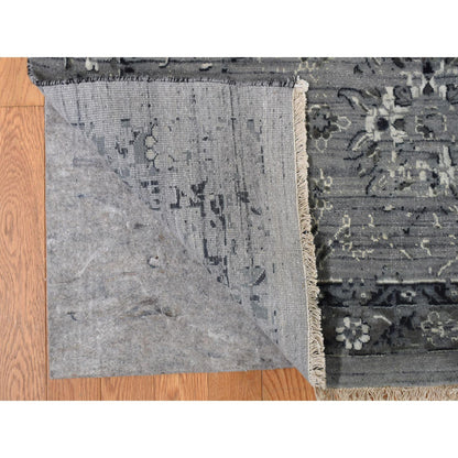 Transitional Wool Hand Knotted Rug Grey Gray 12.1X17.7 -O078008
