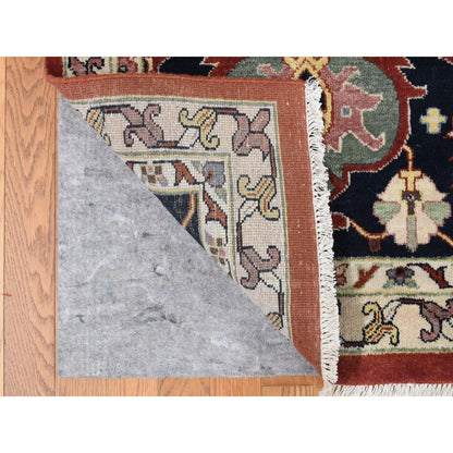 Heriz Wool Hand Knotted Rug Red Blue 11.7X14.10 -O078010
