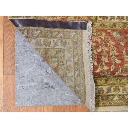 Fine Oriental Wool Hand Knotted Rug Ivory Red 11.5X14.9 -O078011
