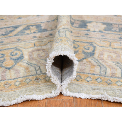 Oushak And Peshawar Wool Hand Knotted Rug Ivory Ivory 13.0X17.7 -O078012