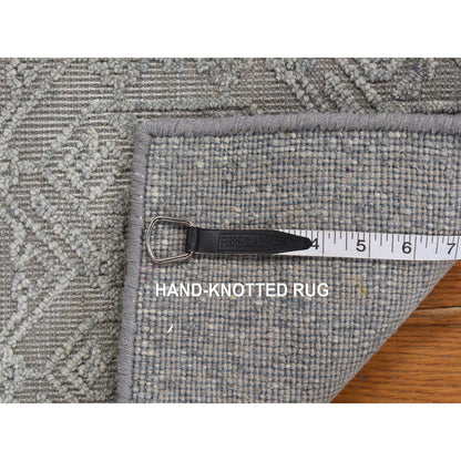 Wool and Silk Wool & Silk Hand Knotted Rug Grey No Border 2.0X2.1 -O078021