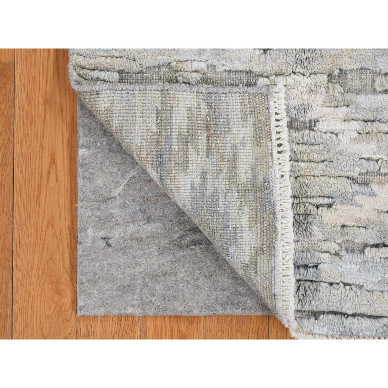 Modern and Contemporary Wool & Silk Hand Knotted Rug Green No Border 2.0X2.0 -O078026