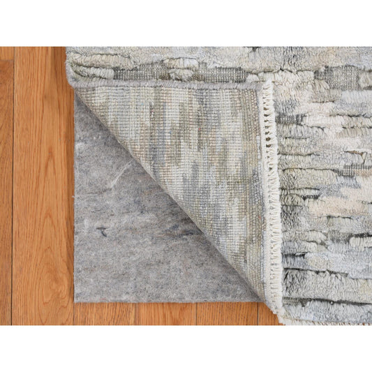 Modern and Contemporary Wool & Silk Hand Knotted Rug Green No Border 2.0X2.0 -O078026