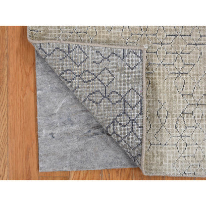 Modern and Contemporary Wool & Silk Hand Knotted Rug Beige No Border 2.0X2.3 -O078027