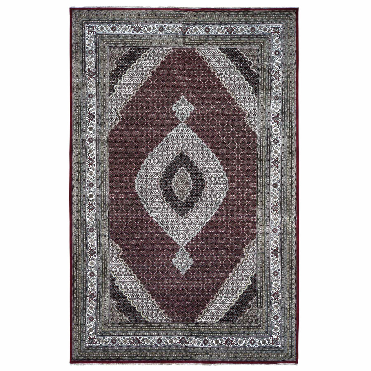 Red 10'0" x 16'0" Fine Oriental Hand knotted Wool Rug -O078032