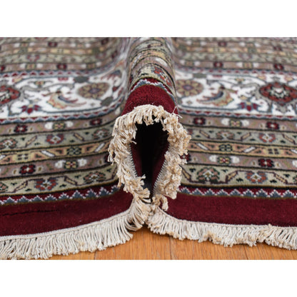 Fine Oriental Wool Hand Knotted Rug Red White 10.0X16.0 -O078032