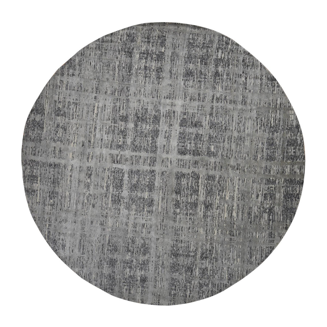 Gray 11'10" x 11'10" Modern and Contemporary Hand knotted Wool Rug - Sku: O078035