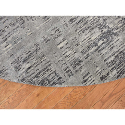 Modern and Contemporary Wool Hand Knotted Rug Grey No Border 11.10X11.10 -O078035