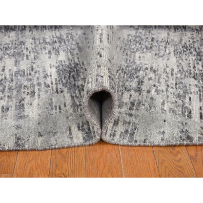Modern and Contemporary Wool Hand Knotted Rug Grey No Border 11.10X11.10 -O078035