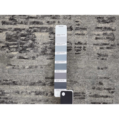 Modern and Contemporary Wool Hand Knotted Rug Grey No Border 11.10X11.10 -O078035