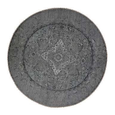 Transitional Wool Hand Knotted Rug Grey Gray 12.0X12.0 -O078036