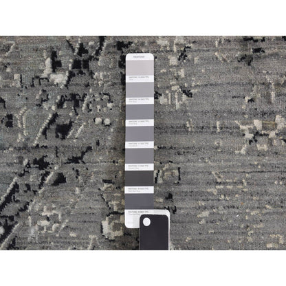 Transitional Wool Hand Knotted Rug Grey Gray 12.0X12.0 -O078036