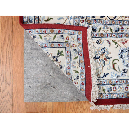 Fine Oriental Wool Hand Knotted Rug Red White 9.9X13.10 -O078039