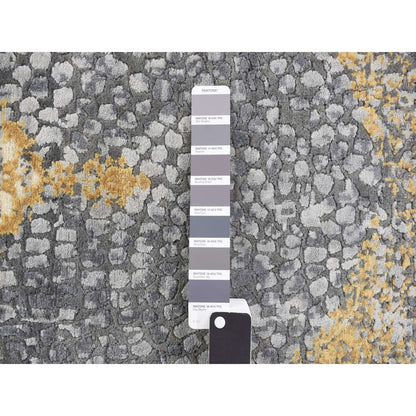 Transitional Wool & Pure Silk Hand Knotted Rug Grey No Border 2.10X6.0 -O078047