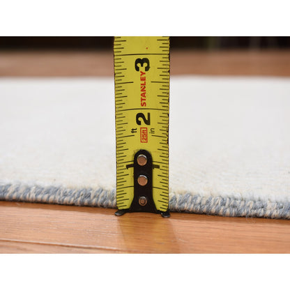 Modern and Contemporary Wool & Silk Hand Knotted Rug Ivory No Border 2.7X6.2 -O078048