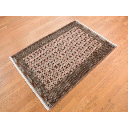 Tribal & Geometric Wool Hand Knotted Rug Brown Brown 3.5X4.10 -O078053