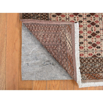 Tribal & Geometric Wool Hand Knotted Rug Brown Brown 3.5X4.10 -O078053