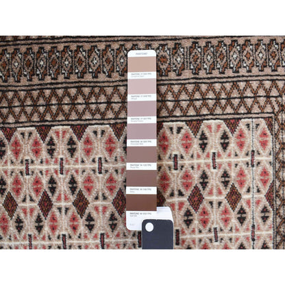 Tribal & Geometric Wool Hand Knotted Rug Brown Brown 3.5X4.10 -O078053