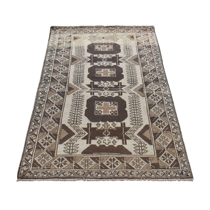 Tribal & Geometric Wool Hand Knotted Rug Brown Brown 3.2X6.1 -O078054