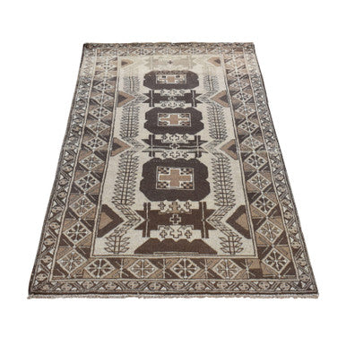 Tribal & Geometric Wool Hand Knotted Rug Brown Brown 3.2X6.1 -O078054