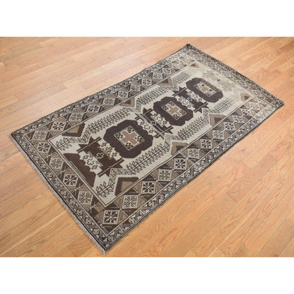 Tribal & Geometric Wool Hand Knotted Rug Brown Brown 3.2X6.1 -O078054