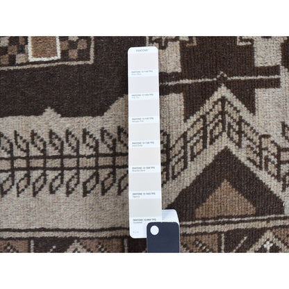 Tribal & Geometric Wool Hand Knotted Rug Brown Brown 3.2X6.1 -O078054