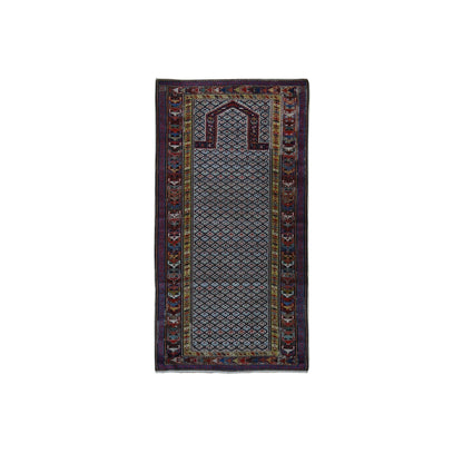 Antique Wool Hand Knotted Rug Ivory Yellow 3.1X6.0 -O078059