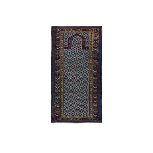 Antique Wool Hand Knotted Rug Ivory Yellow 3.1X6.0 -O078059