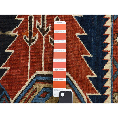Antique Wool Hand Knotted Rug Blue Blue 6.2X9.9 -O078060