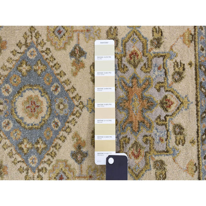 Heriz Wool Hand Knotted Rug Ivory Ice Blue 3.0X5.1 -O078062
