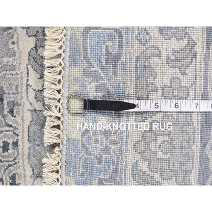 Transitional Wool & Silk Hand Knotted Rug Grey 11.10x11.10 -O078065