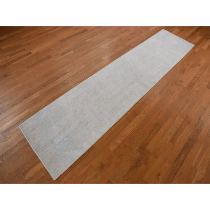 Oushak And Peshawar Wool Hand Knotted Rug Ivory No Border 2.8X12.0 -O078070