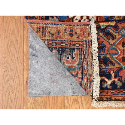Antique Wool Hand Knotted Rug Red Blue 8.6X12.0 -O078071