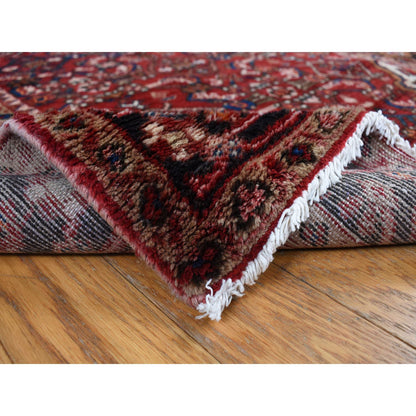 Tribal & Geometric Wool Hand Knotted Rug Red Midnight Blue 3.7X10.2 -O078072