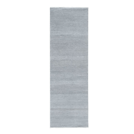 Modern and Contemporary Wool Hand Knotted Rug Grey No Border 2.7X8.0 -O078080