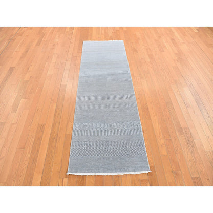 Modern and Contemporary Wool Hand Knotted Rug Grey No Border 2.7X8.0 -O078080