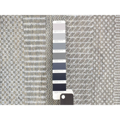 Modern and Contemporary Wool Hand Knotted Rug Grey No Border 2.7X8.0 -O078080