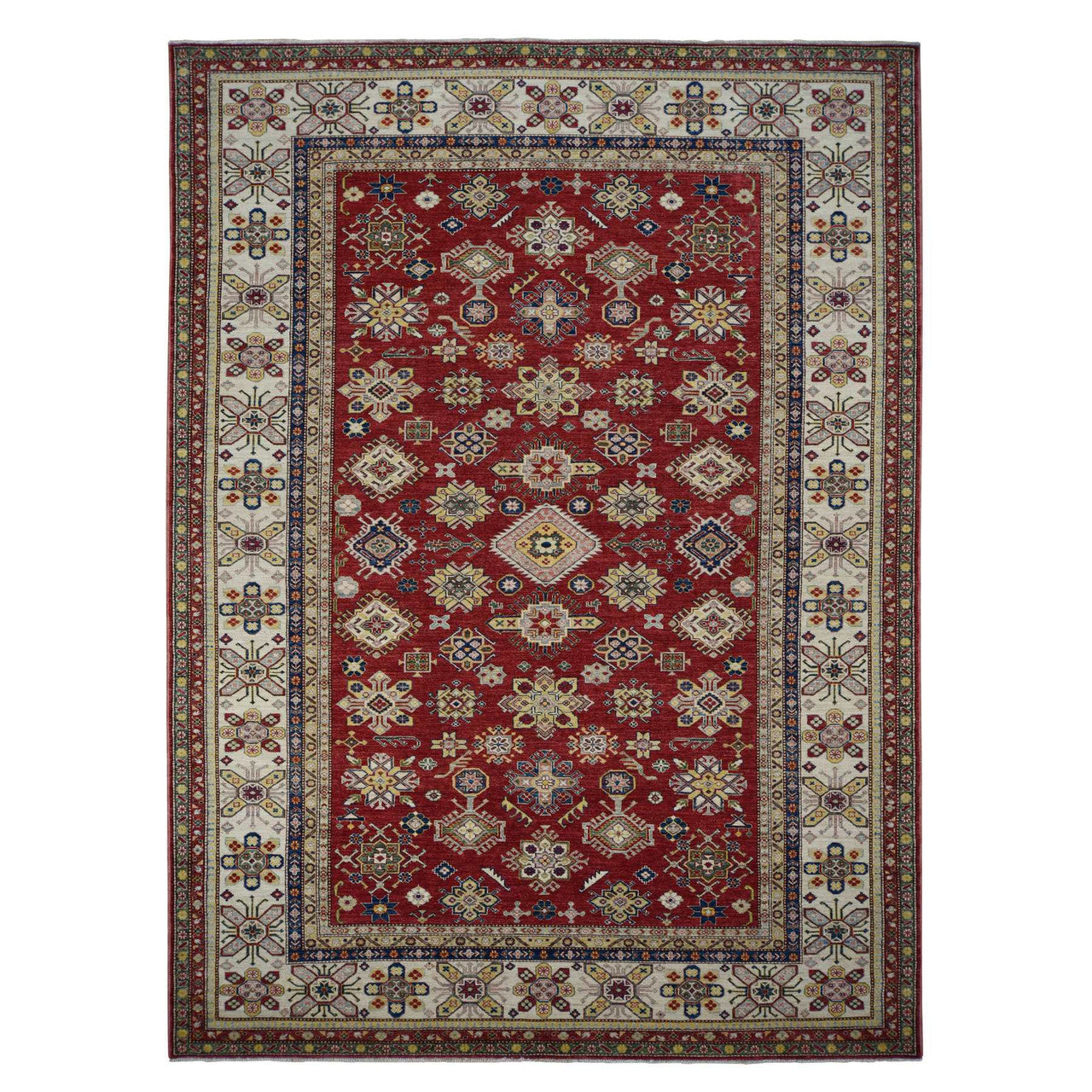 Red 9'0" x 12'0" Kazak Hand knotted Wool Rug - Sku: O078082