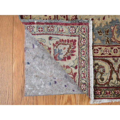 Antique Wool Hand Knotted Rug Red Black 8.9X12.6 -O078083