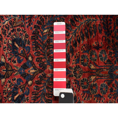 Antique Wool Hand Knotted Rug Red Blue 2.2X13.1 -O078090