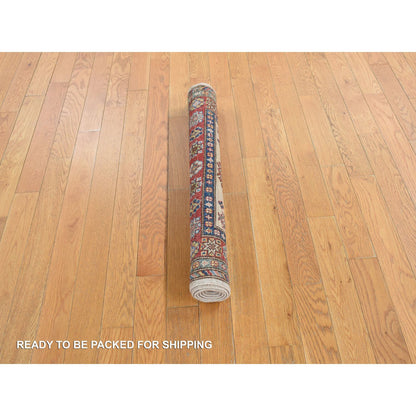 Kazak Wool Hand Knotted Rug Brown Red 2.9X4.1 -O078092