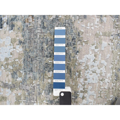 Modern and Contemporary Wool Hand Knotted Rug Blue No Border 2.6X12.1 -O078093