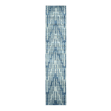 Modern and Contemporary Wool & Silk Hand Knotted Rug Blue No Border 2.6X12.3 -O078096