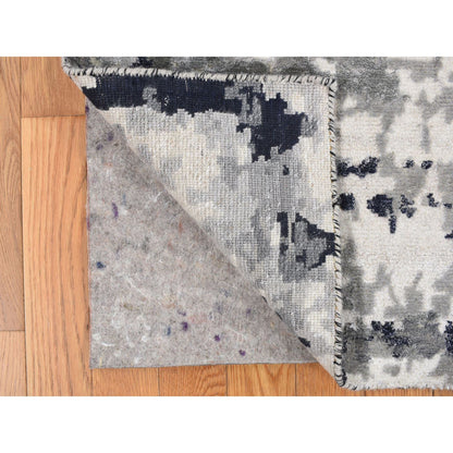 Modern and Contemporary Wool & Silk Hand Knotted Rug Grey 2.1X3.0  -O078100