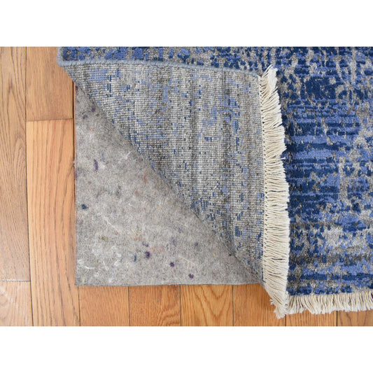 Modern and Contemporary Wool Hand Knotted Rug Blue No Border 2.1X3.0 -O078101