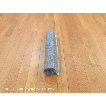 Modern and Contemporary Wool Hand Knotted Rug Blue No Border 2.1X3.0 -O078101